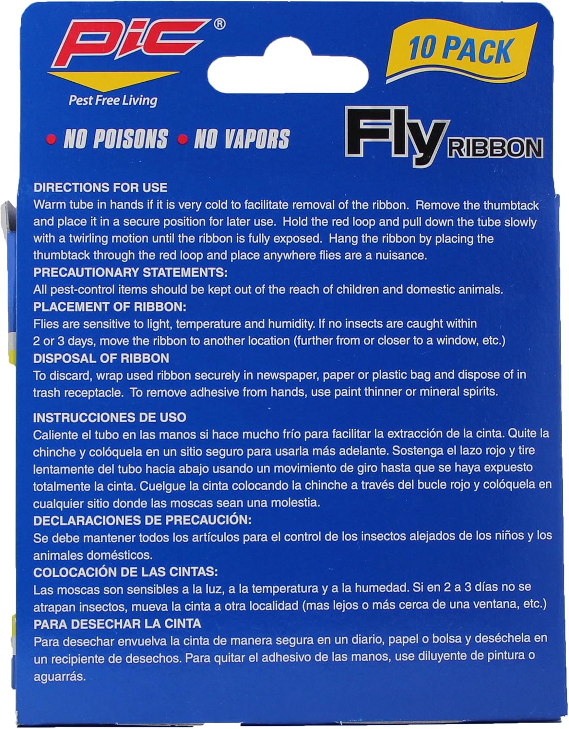 Pic FR10B Sticky Fly Ribbons, 10-Pack : Home Pest Control Traps : Garden & Outdoor