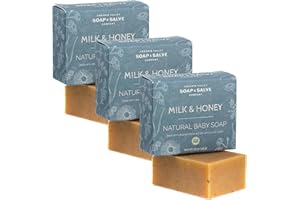 Chagrin Valley Soap & Salve Baby Shampoo Baby Soap Bar from Oat, Honey & Goat Milk - Unscented & Moisturizing - For Babies Sensitive Dry Skin & Eczema - 3.5 oz Shampoo Bar & Organic Body Wash