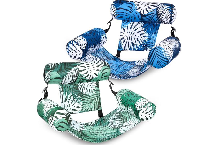 SLOOSH Inflatable Pool Floats Adult,2 Packs Floating Lounge Chairs,Blow up Pool Noodles for Adult Heavy Duty,Floating Chair for Party Summer Water Beach Lake Fun