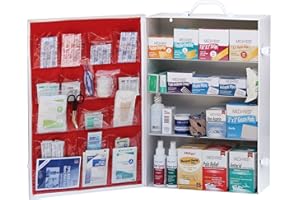 Medique 4-Shelf First Aid Kit, Side-Open First Aid Cabinet w/Alcohol Wipes Large