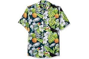 FOCO NFL Mens NFL Team Logo Floral Aloha Tropical Button Up Shirt