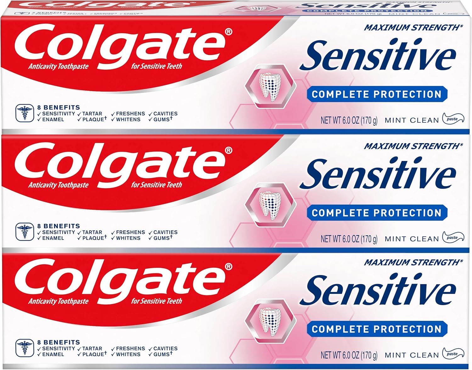 Colgate Sensitive Toothpaste, Complete Protection, Mint 6 ounce (3