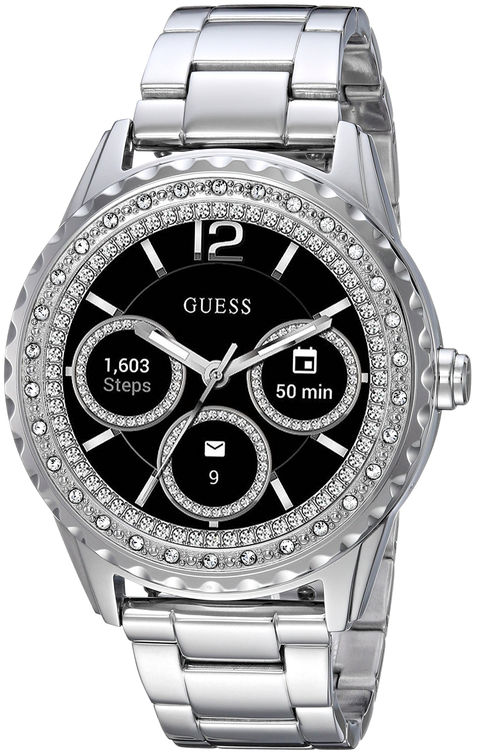 Photo 1 of ***NEEDS BATTRYS***UNTESTED****
GUESS Connect Wear OS Smartwatch with Silver-Tone Bracelet Crystal Accents