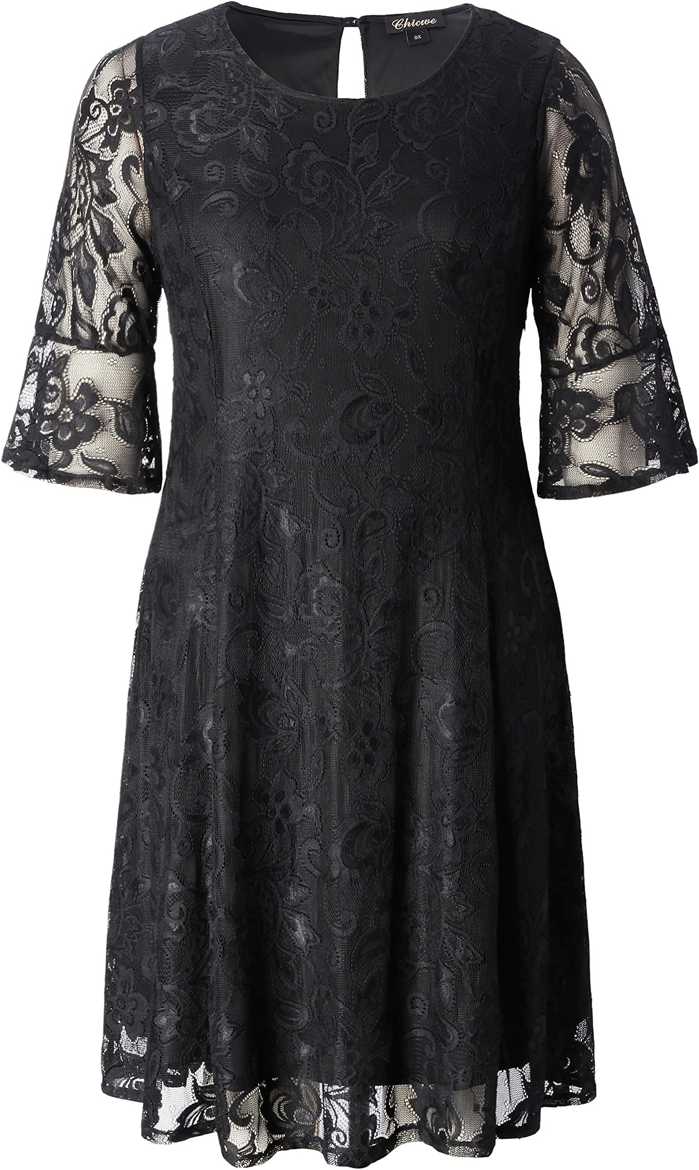 Women's Plus Size Stretch Quality Lace Skater Dress - Work and Casual Dress