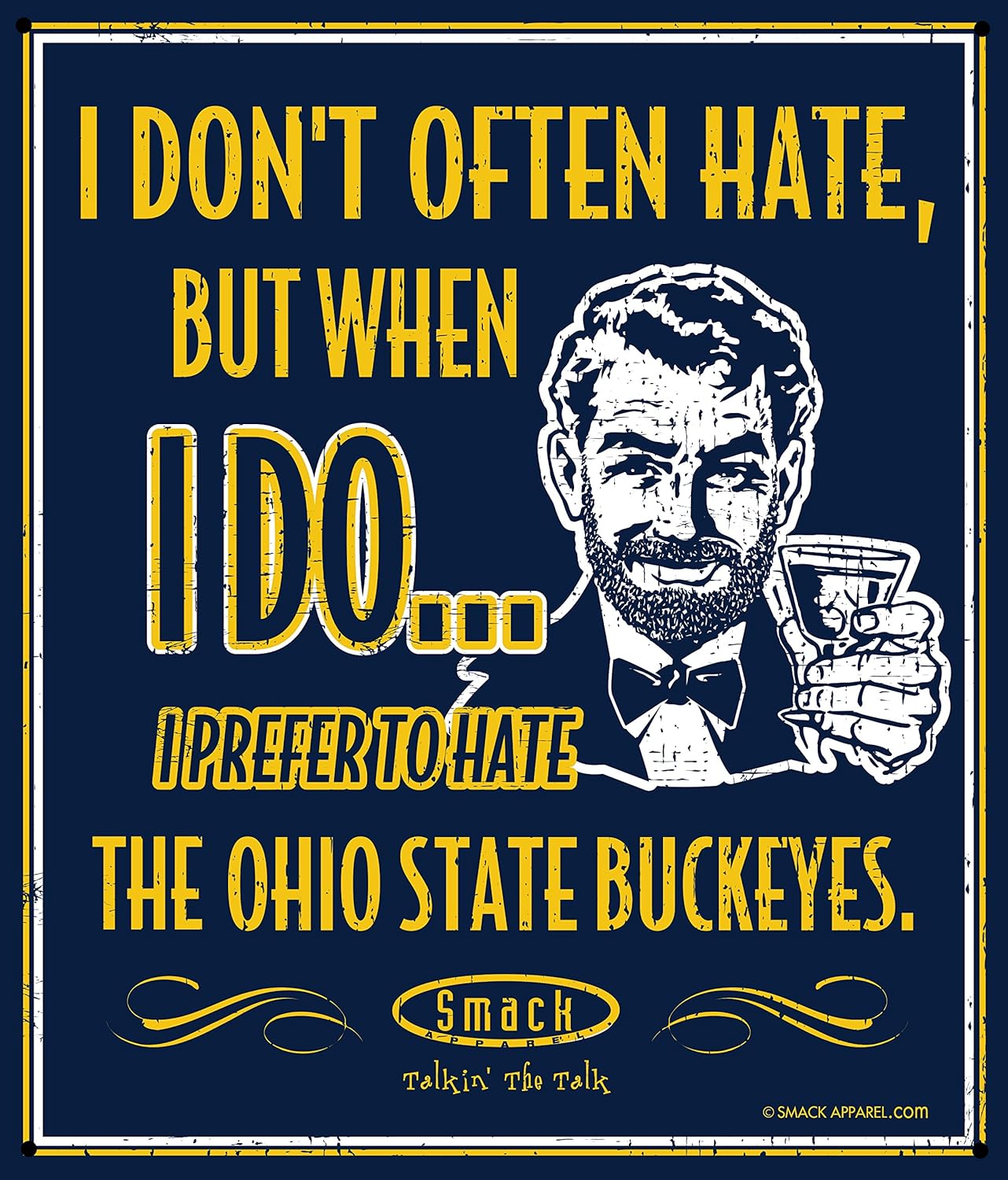 Michigan Football Fans I Prefer To Hate The Ohio State Buckeyes 12 X 14 Navy Metal Fan Cave Sign By Smack Apparel Amazon In Home Kitchen