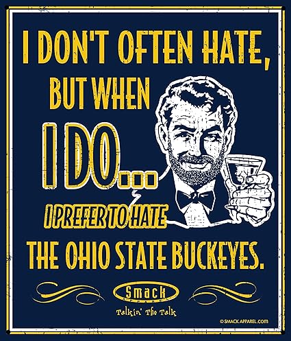 Michigan Football Fans I Prefer To Hate The Ohio State Buckeyes 12 X 14 Navy Metal Fan Cave Sign By Smack Apparel Amazon In Home Kitchen