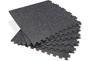 WE SELL MATS Velotas 3/8-Inch Thick Interlocking Foam Tiles with Rubber Top - Personal Fitness Mat, EVA Foam Puzzle Floor Tiles, for Home Gym Workouts