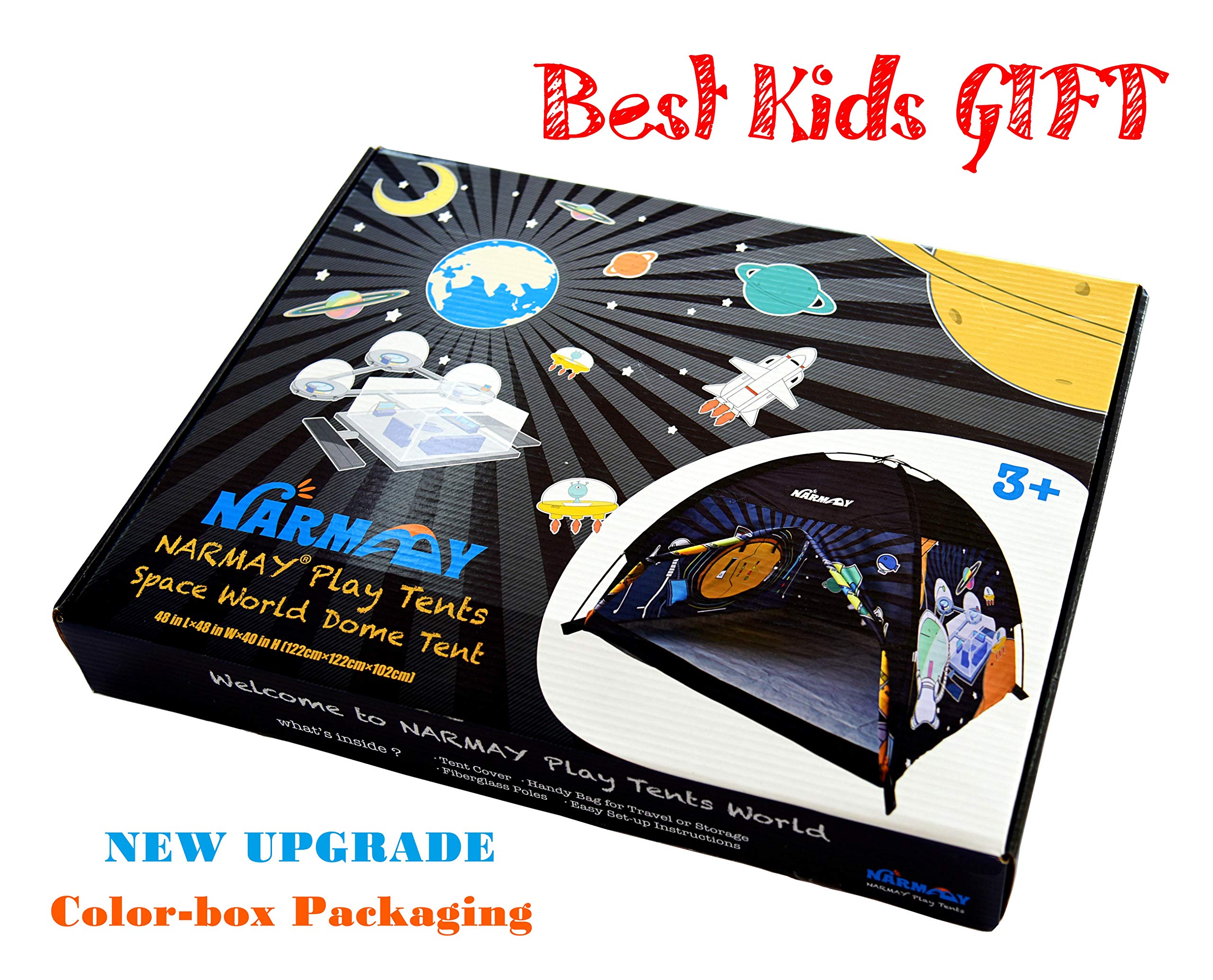 NARMAY® Play Tent Space World Dome Tent for Kids Indoor/Outdoor Fun - 48 x 48 x 40 inch