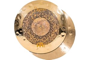Meinl Cymbals Byzance 15" Dual Hihats, Pair — Made in Turkey — Hand Hammered B20 Bronze, 2-Year Warranty, B15DUH