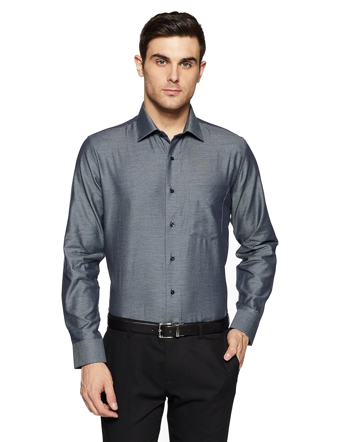 van heusen men's solid slim fit formal shirt