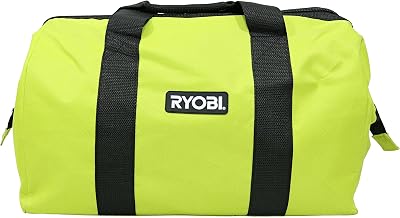 RYOBI Green Contractor Bag Wide Mouth Collapsible Full Top Zipper Cross