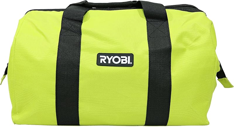 RYOBI Green Contractor Bag Wide Mouth Collapsible Full Top Zipper Cross