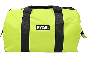 Ryobi Green Wide Mouth Collapsible Genuine OEM Contractor’s Bag w/ Full Top Single Zipper Action and Cross X Stitching
