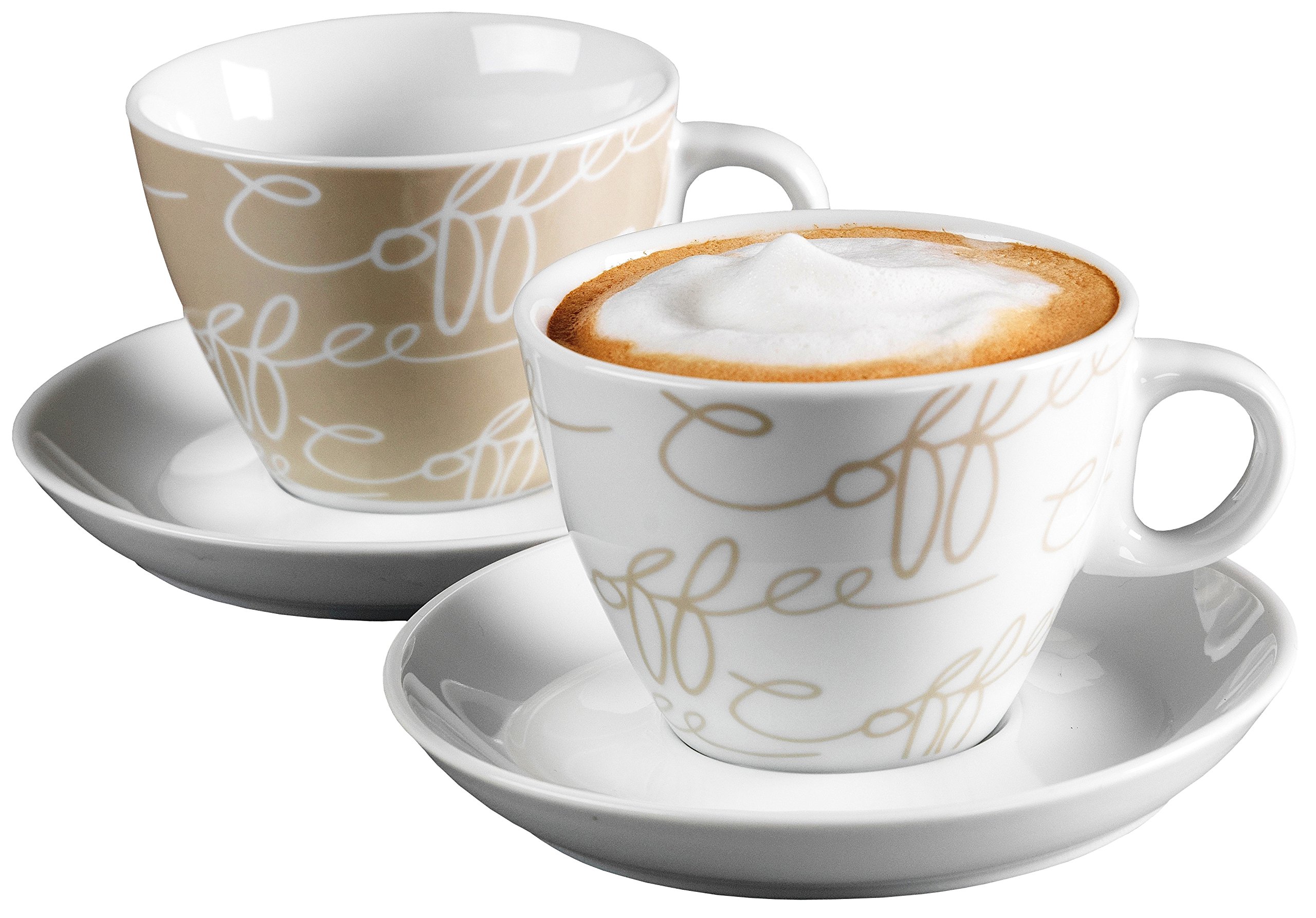Ritzenhoff & Breker Cornello Creme 005752 Set of 2 Cappuccino Cups and saucers
