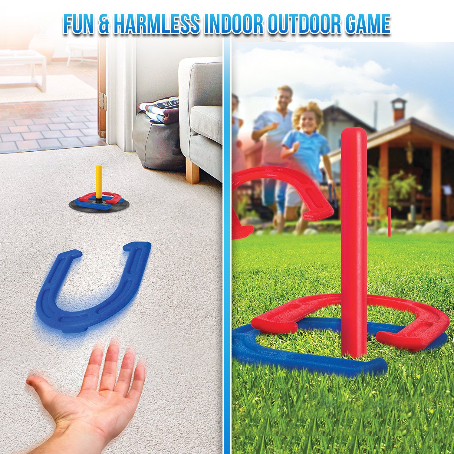 Amazoncom Horseshoes Game As Outdoor Games For Family Horseshoe