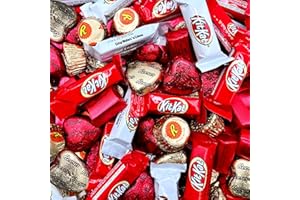 CRAZYOUTLET Valentine's Day Chocolate Candy Assortment HERSHEY'S NUGGETS Truffles, KITKAT Bars, REESEScups and Hearts, Variety Pack 2 Pounds (About 130 Count)