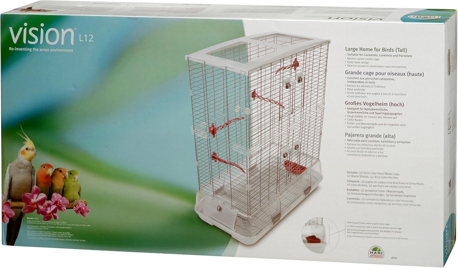 Vision Cage Home For Birds Tall 609 X 381 X 876 Cm Medium