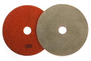 BSRTTOOL 7" Electroplated Diamond Polishing Pads- Wet Dry Sanding Tile Stone Marble Granite Concrete Ceramics Glass(200 Grit)