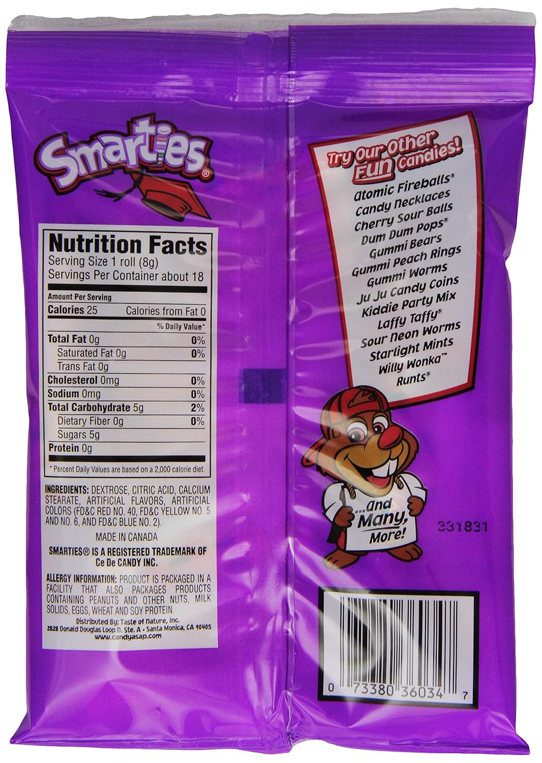 Shari Smarties, 4.5-Ounce Bags (Pack of 12) : Candy : Grocery & Gourmet Food