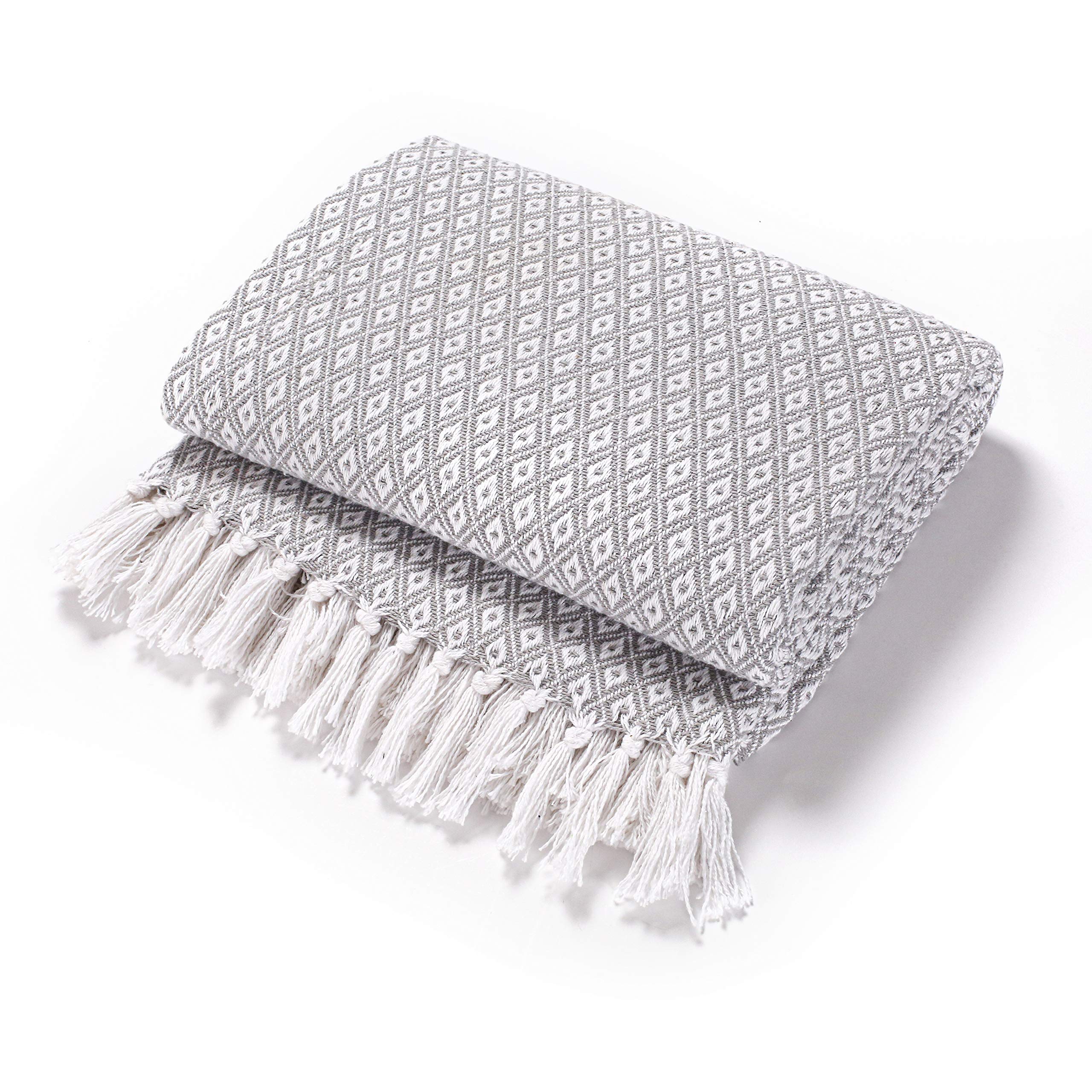 EHC Throws for Sofas Large Grey, Double Bed Covers for Sofa 2-Seater Sofa, 150 x 200 cm