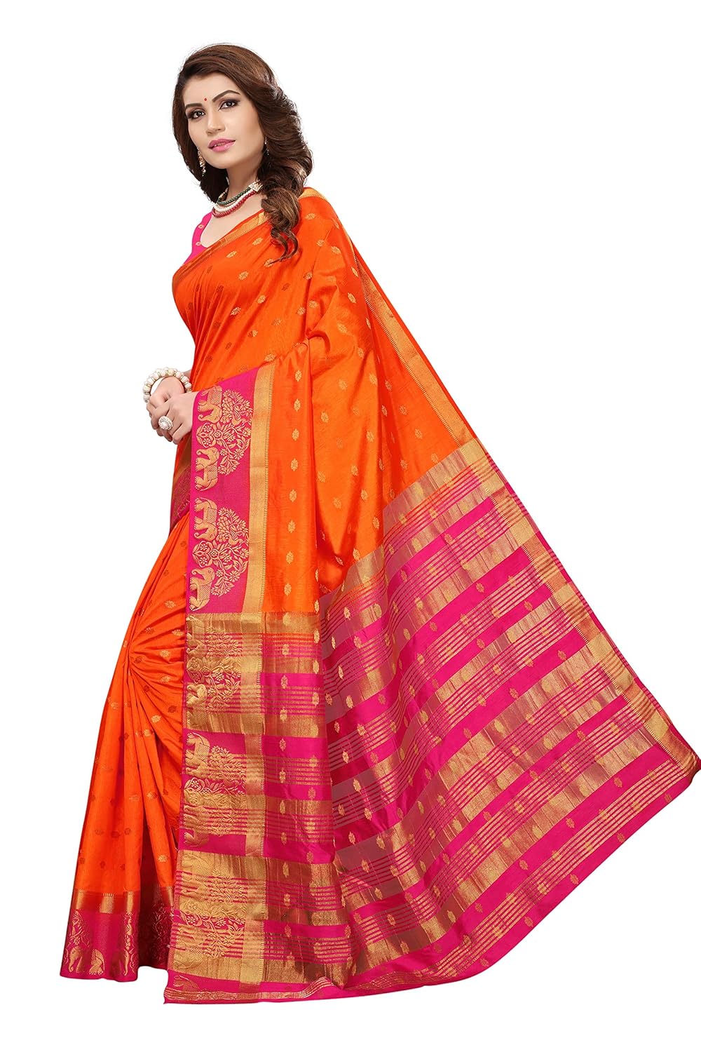 anni designer women's silk saree with blouse piece