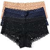 hanky panky - Daily Lace Boyshorts | Women's Underwear, Soft Stretch Fit Panties, Cotton Blend | Sizes (XS-XL), 3 pack