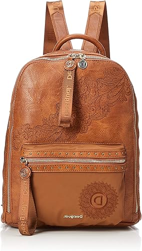 mochila desigual marron