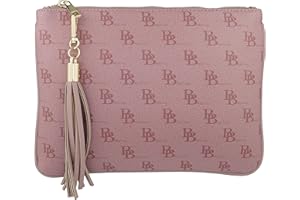 B BRENTANO Vegan Clutch Bag Pouch with Tassel Accent