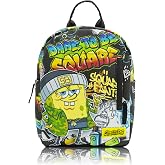 Fast Forward Nickelodeon SpongeBob Mini Backpack Purse for Kids and Adults | Saffiano faux leather, 10.2in x 8.2in x 3in, ages 3+, silver hardware, zip front pocket, adjustable straps