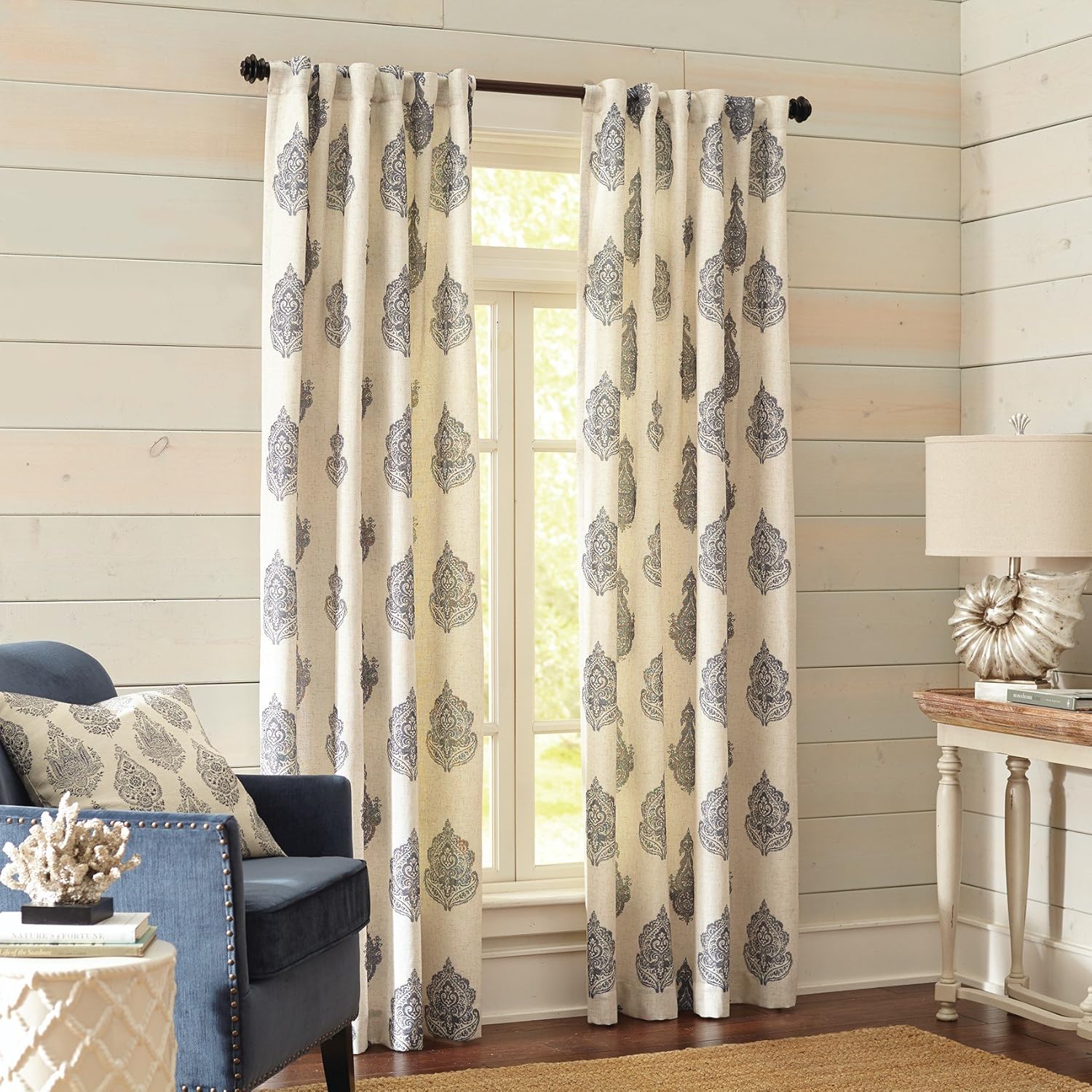 Pier 1 Imports Single Panel Rambagh Paisley Indigo 96 Curtain