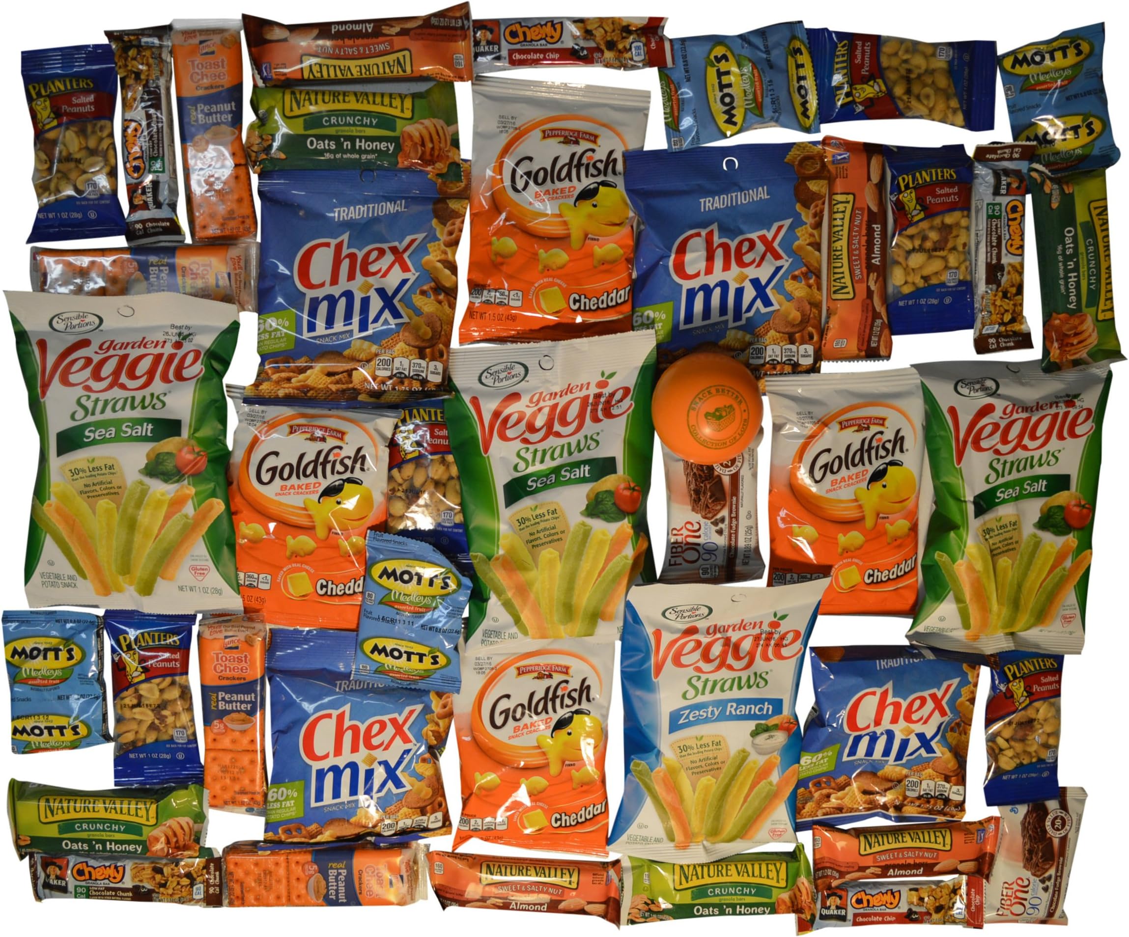 Healthy Snack Box - 40 Individually Wrapped Snacks Plus Snack Better Stress Ball