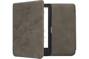 kwmobile Cover Compatible with Kobo Clara 2E / Tolino Shine 4 Cover - eReader Case - Magnolias Grey