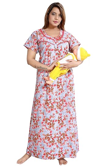 Womens Cotton Maternity and Feeding Nighty