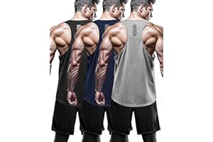 DRSKIN Men's 4, 3 or 1 Pack Tank Tops Sleeveless Shirts Y-Back Muscle Mesh Gym Training Athletic Workout Dry Fit