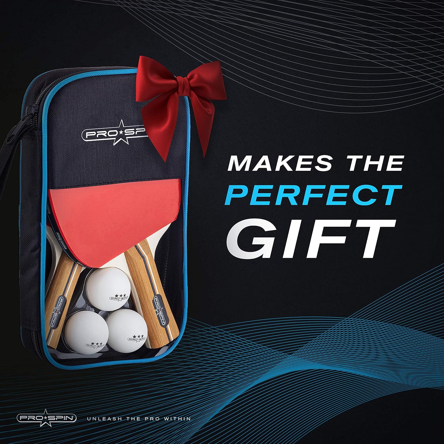 PRO SPIN Ping Pong Paddles - High-Performance 2-Player Set | Premium Table Tennis Paddles, 3-Star Ping Pong Balls, Compact Storage Case | Ping Pong Paddles Set for Indoor & Outdoor Games : Sports & Outdoors