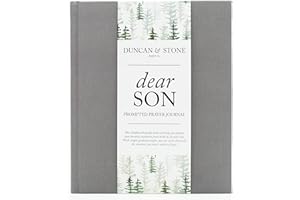 DUNCAN & STONE PAPER CO. Baby Memory Book - Childhood Memory Book For Milestones - Baby Photo Album with Writing Space - Family Keepsake Journal w/Prompts (Grey,230 Pages)