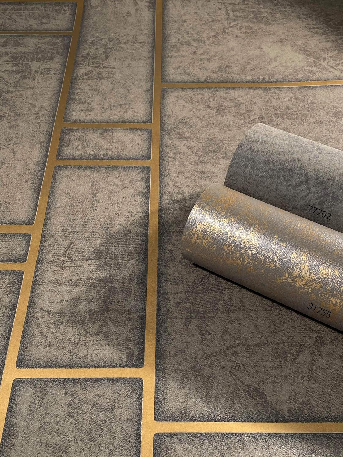 Gold Brown Wallpaper Concrete Look Non-Woven Wallpaper for Living Room or Bedroom Made in Germany 10,05 x 0,53m New 31755 - Image 3