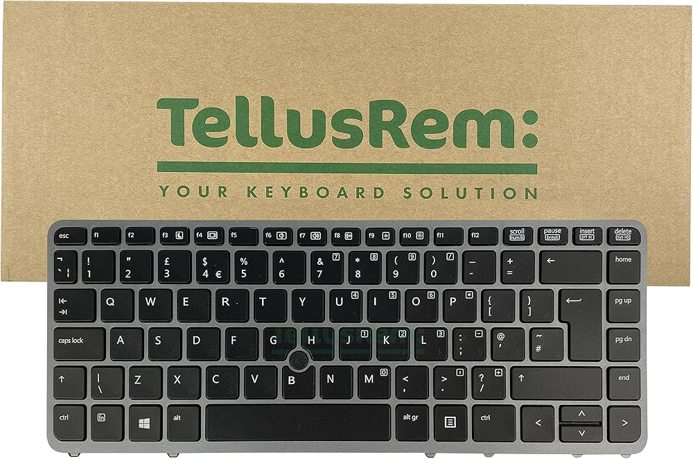 TellusRem UK Non-Backlit Keyboard for HP 840 G1 G2 850 G1 G2