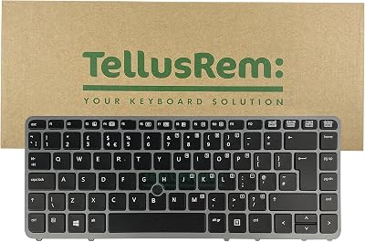 TellusRem UK Non-Backlit Keyboard for HP 840 G1 G2 850 G1 G2