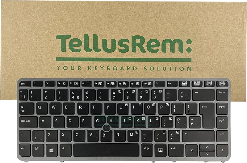 TellusRem UK Non-Backlit Keyboard for HP 840 G1 G2 850 G1 G2
