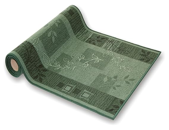 der Meisterei Teppichläufer Flur Läufer Brücke Teppich Agadir Akzent grün Meterware rutschfest 100 cm breit 100 x 300 cm SALE