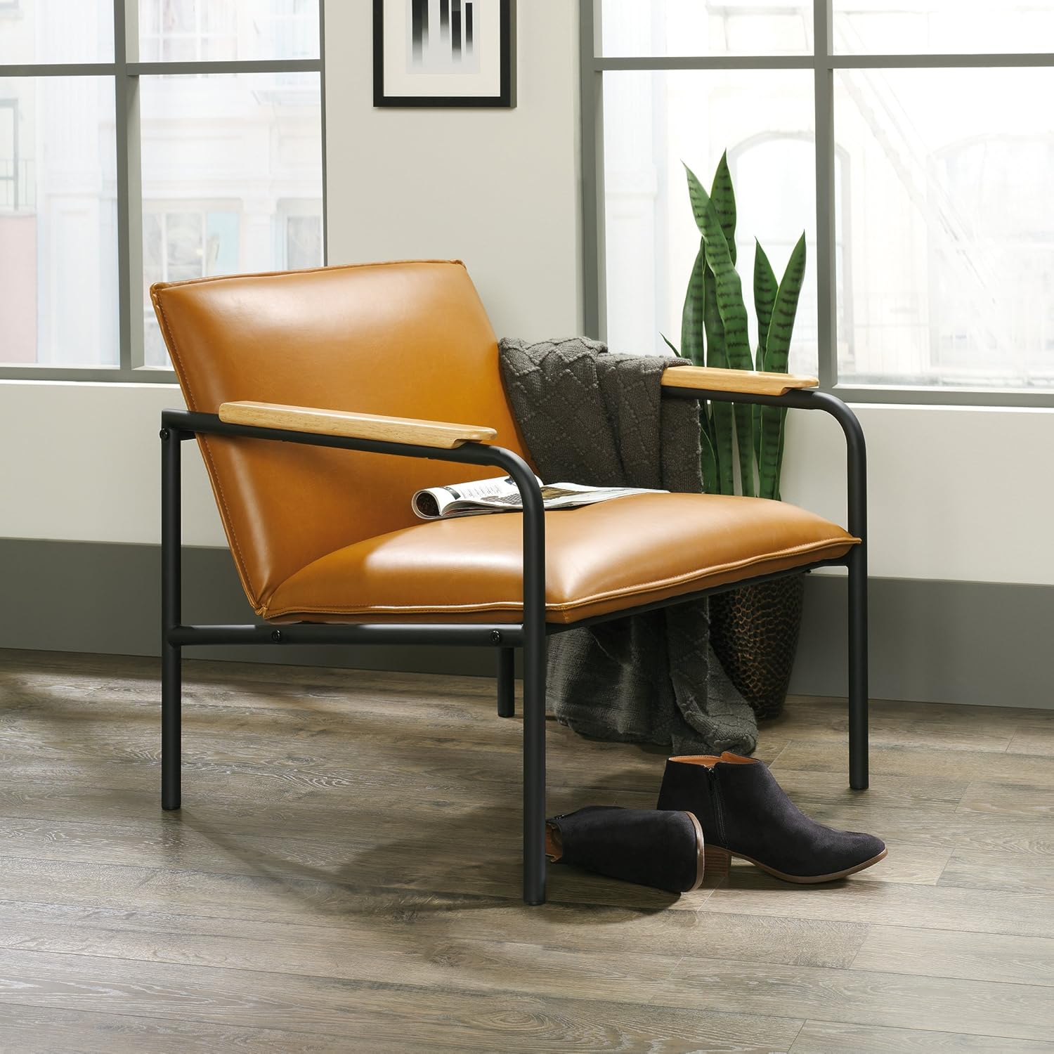 Sauder Boulevard Café Lounge Chair, Camel finish: Furniture & Decor