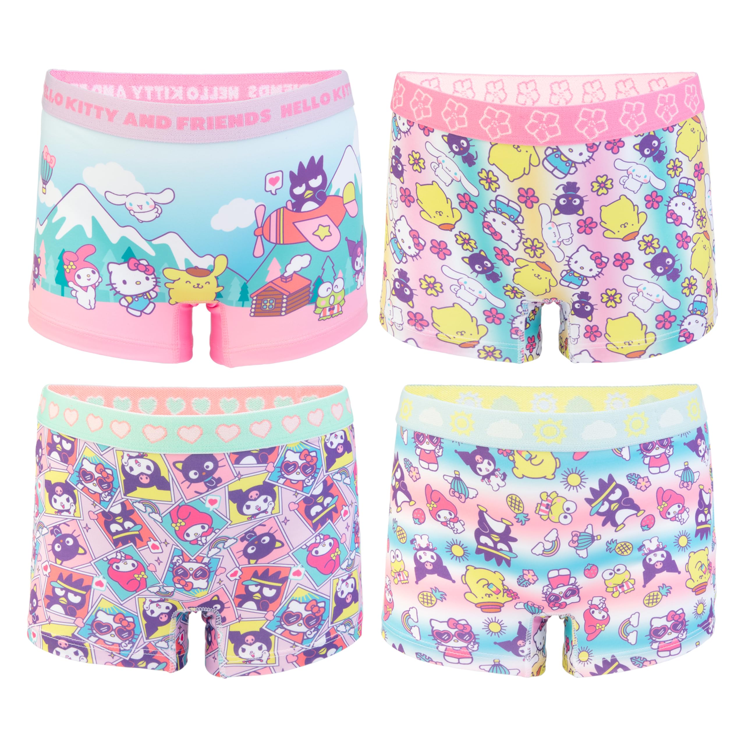 Photo 1 of Hello Kitty Girls' 100% Combed Cotton Underwear in Sizes 2/3t, 4t, 4, 6 and 8, 4-Pack Boyshort