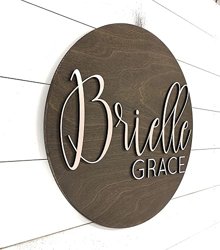 round wooden baby name signs for nursery