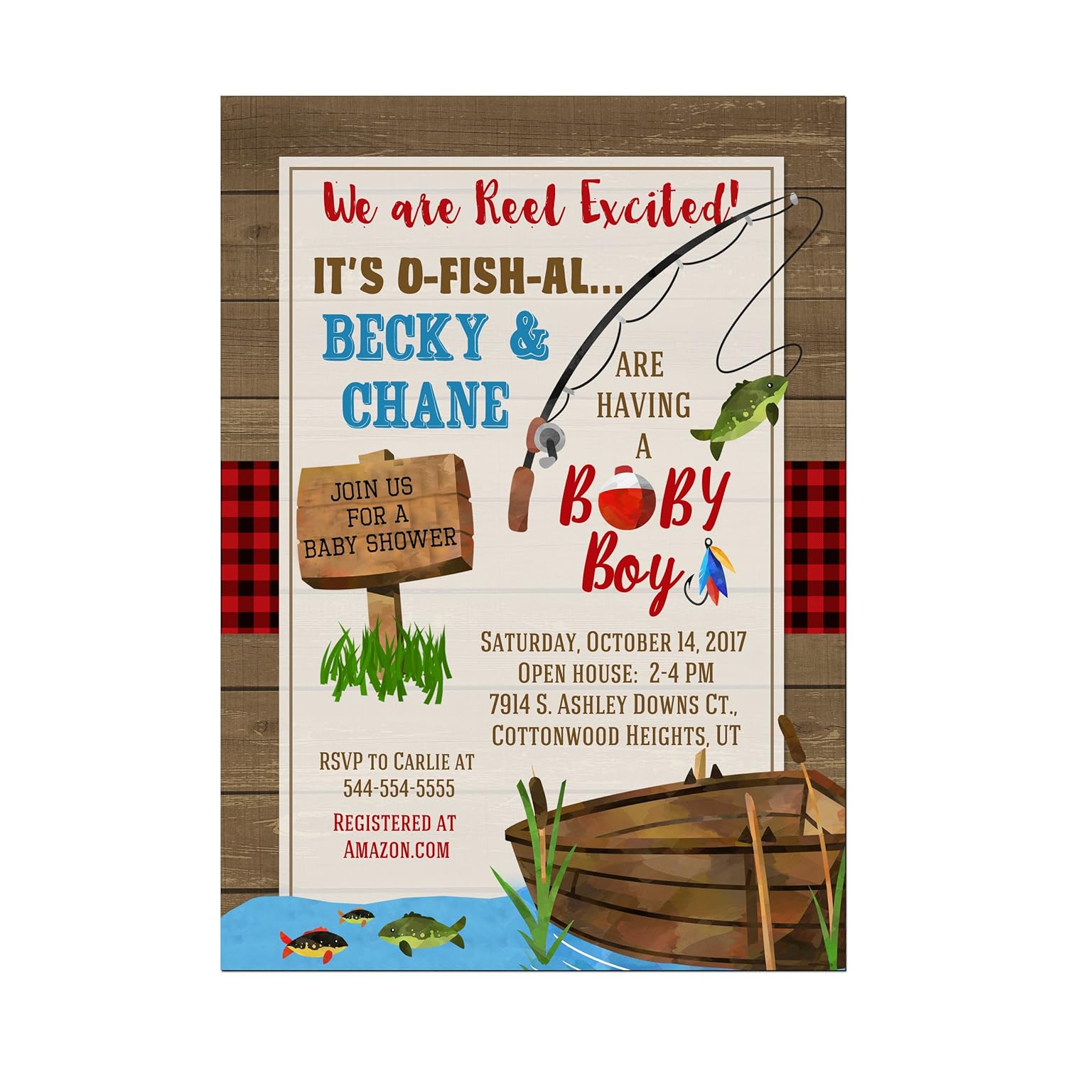 Fishing Baby Shower Invitations FISHING ROT