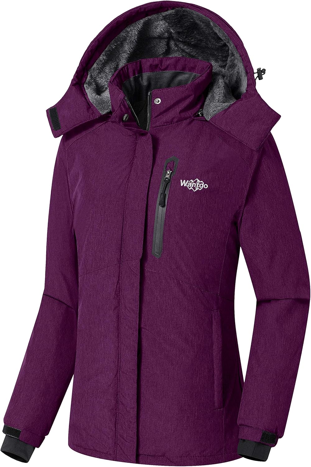 Wantdo Women's Waterproof Ski Jacket Fleece Winter Parka Windproof Snow
