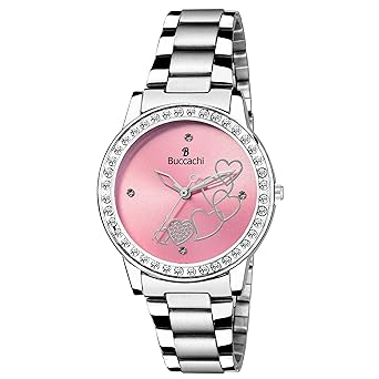 Analogue Pink Round Dial Watch for Women's (B-L1043-PK-CH)
