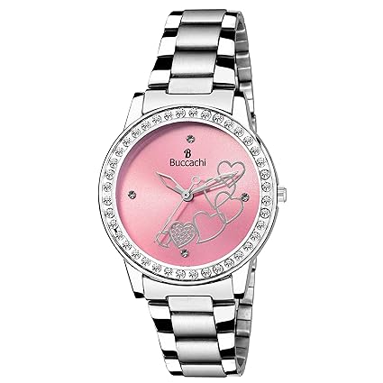 Analogue Pink Round Dial Watch for Women's (B-L1043-PK-CH)