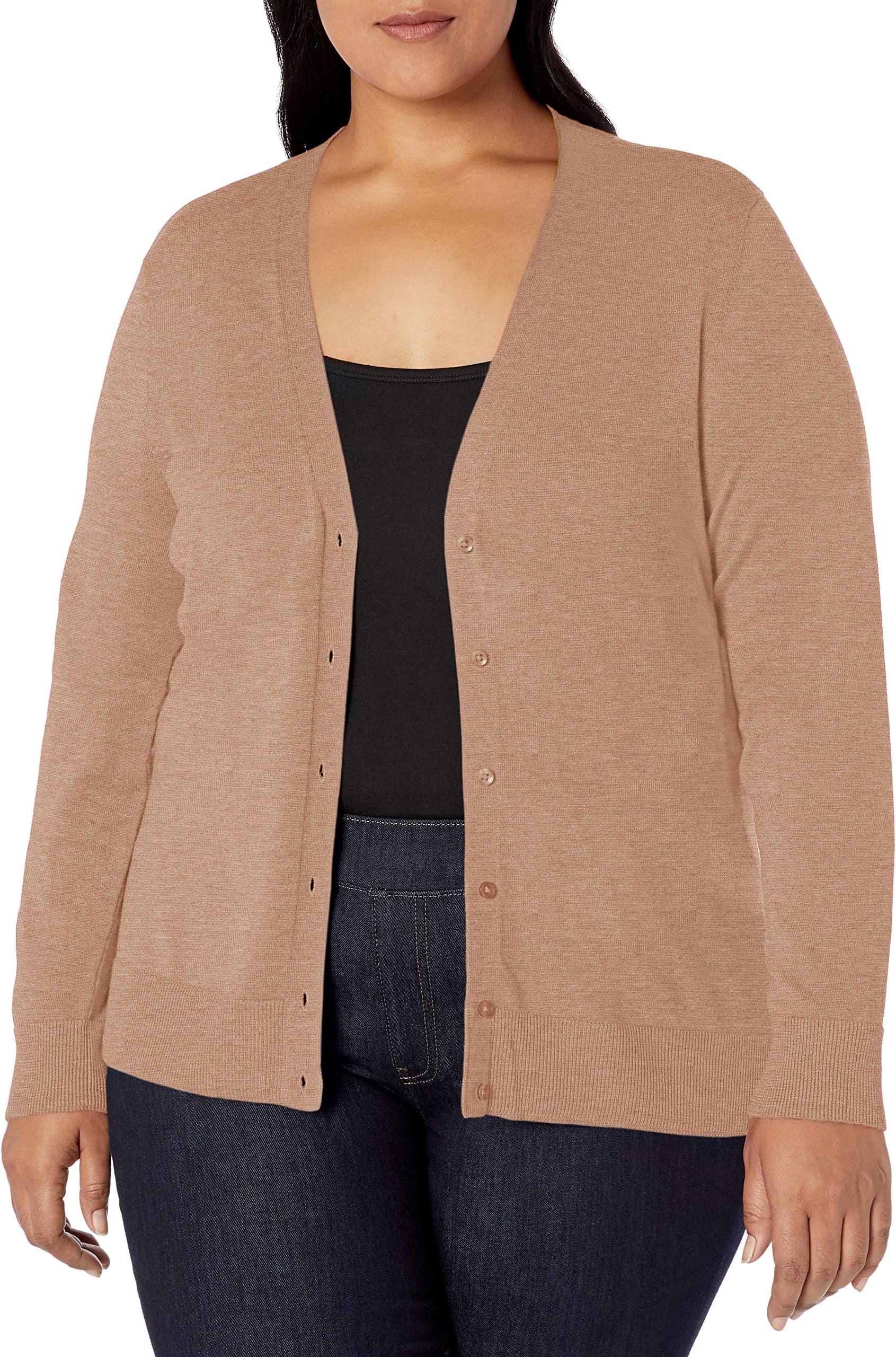 Amazon Essentials Women's Lightweight V-Neck Cardigan Sweater (Available in Plus Size)