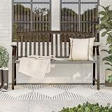 Grand patio Outdoor Bench Dark Brown Aluminum Steel Frame 300kg view 2